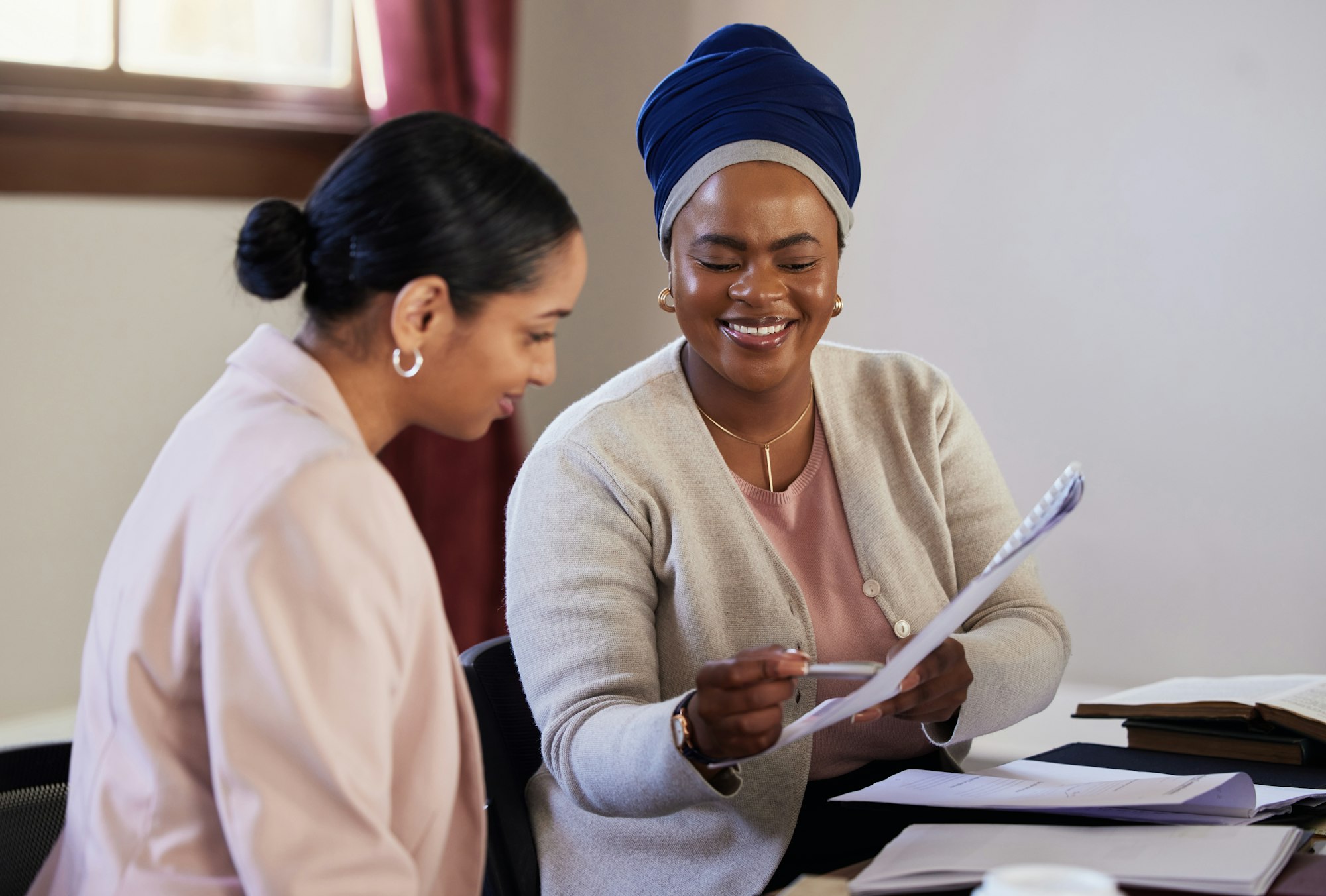 Legal, compliance and contract with women planning on documents for partnership, b2b and agreement.